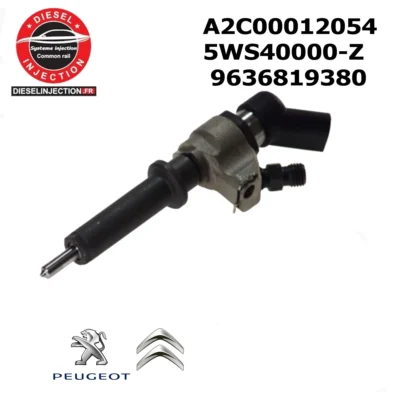 Injecteur SIEMENS VDO 9636819380 OCCASION5WS4000 N A2C00012054 9652173680 9652173780