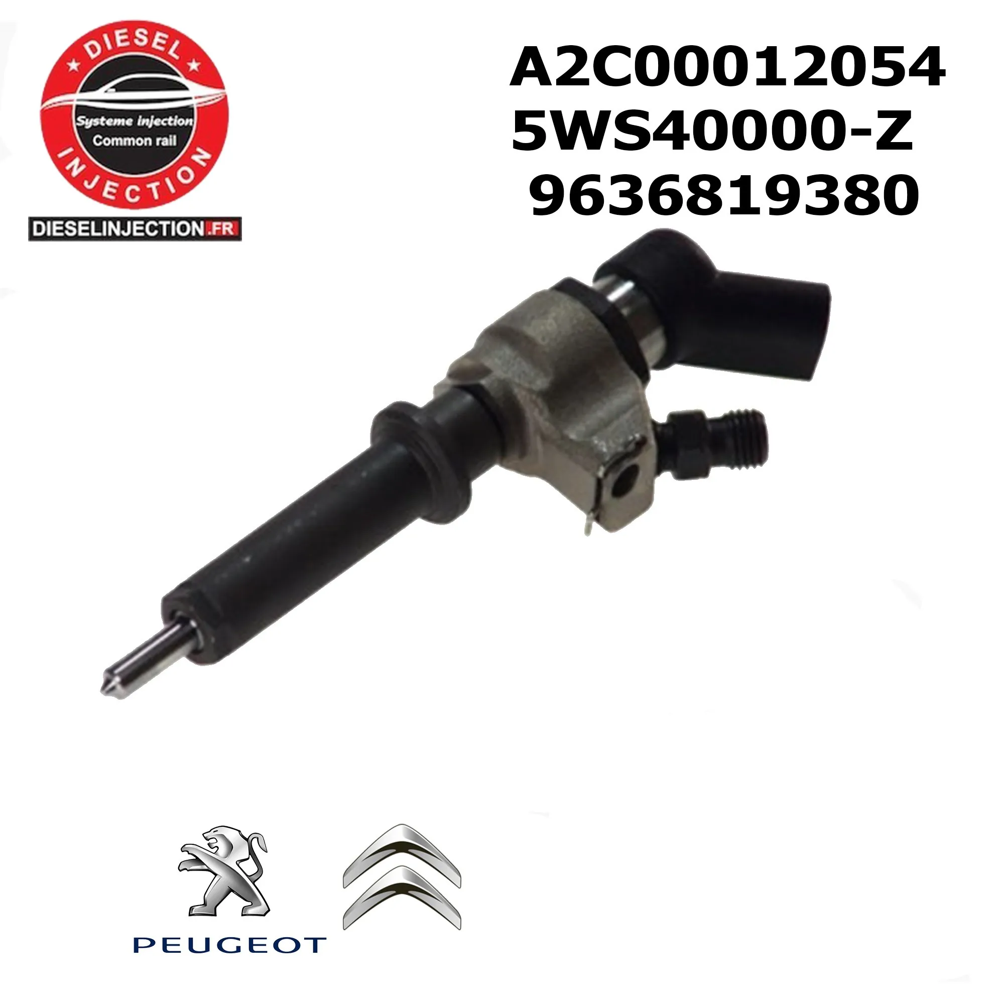 Injecteur SIEMENS VDO 9636819380 OCCASION5WS4000 N A2C00012054 9652173680 9652173780